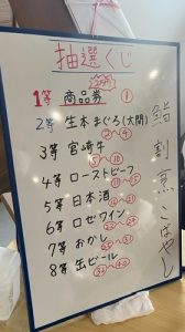 プレゼント大抽選会の景品一覧