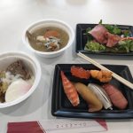 食事内容：お寿司、すき焼き、豚汁、ローストビーフ